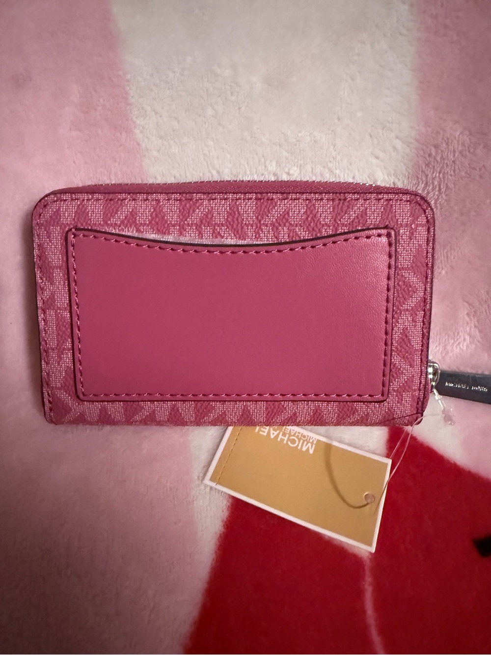 NWT Michael Kors Signature Zip Logo Wallet in Rosewood - Picture 3 of 4